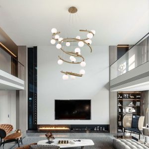 Bronze Finish Spiral Multi-Lights LED Chandelier - Image 2