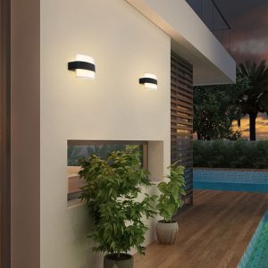 Black Finish Ivory Glow Clear Glass Outdoor LED Wall Light - Image 4