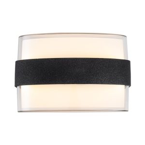 Black Finish Ivory Glow Clear Glass Outdoor LED Wall Light - Image 3