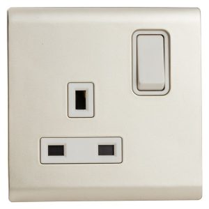 13 AMP Champagne Finish White Single Socket - Image 2